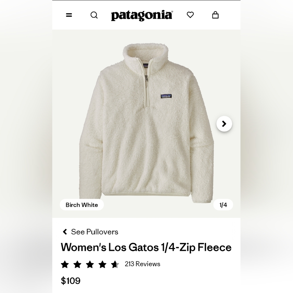 Patagonia Large Women's Los Gatos 1/4-Zip Fleece